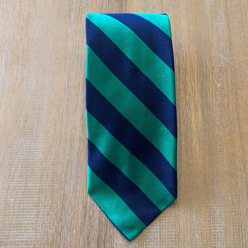 JCrew Striped Tie in Navy/Green